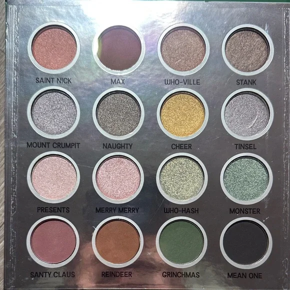 The Grinch 5 item Eyeshadow Palette Blush Highlighter Lip Oils Set Brush Set - Picture 6 of 14